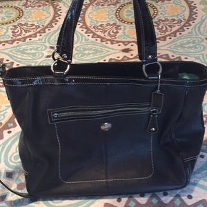 Black leather Coach Bag